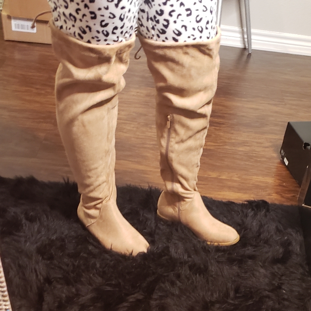 Over the knee faux suede boots!